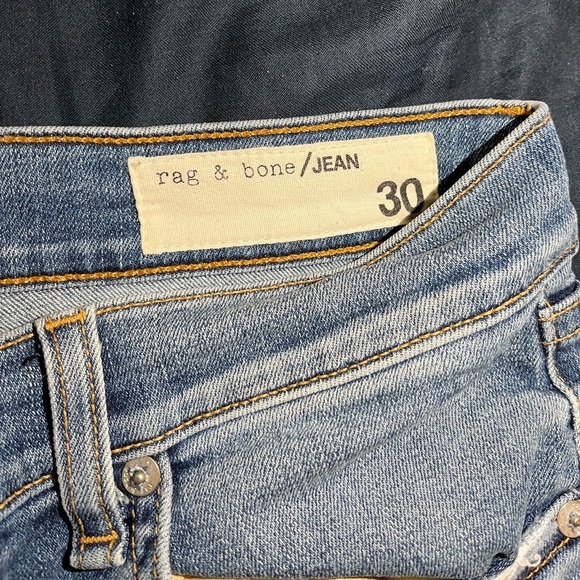 Rag & bone Nina Full Length Skinny Jeans in Levee Medium Wash with Raw Hem - Picture 6 of 10